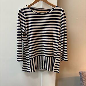 Madewell Navy & Ivory Stripe 3/4 Sleeve Top – Size M